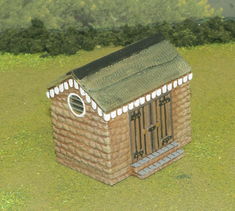 1:87 Scale - Storage Shed - Stone - Stone Base
