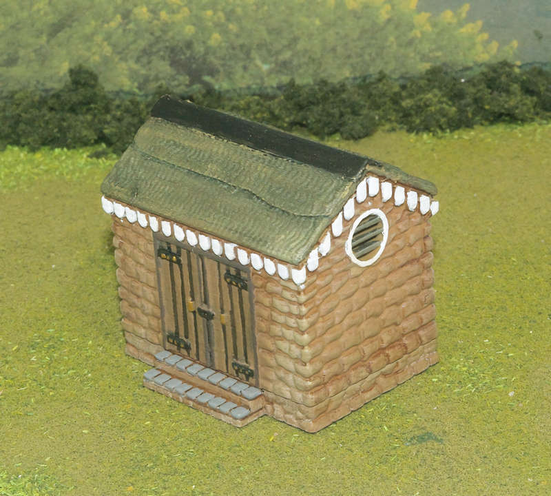 1:87 Scale - Storage Shed - Stone - Stone Base