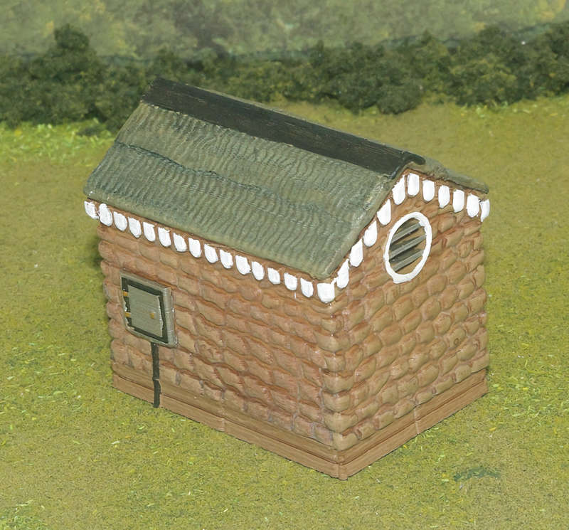 1:87 Scale - Storage Shed - Stone - Wood Base