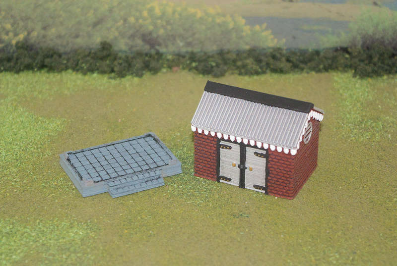 1:56 Scale - Storage Shed - Brick - Plain Base