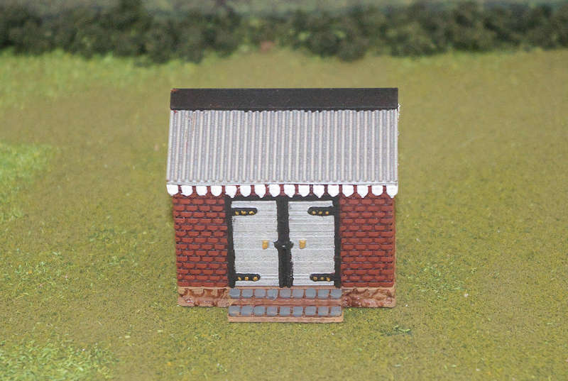 1:87 Scale - Storage Shed - Brick - Stone Base