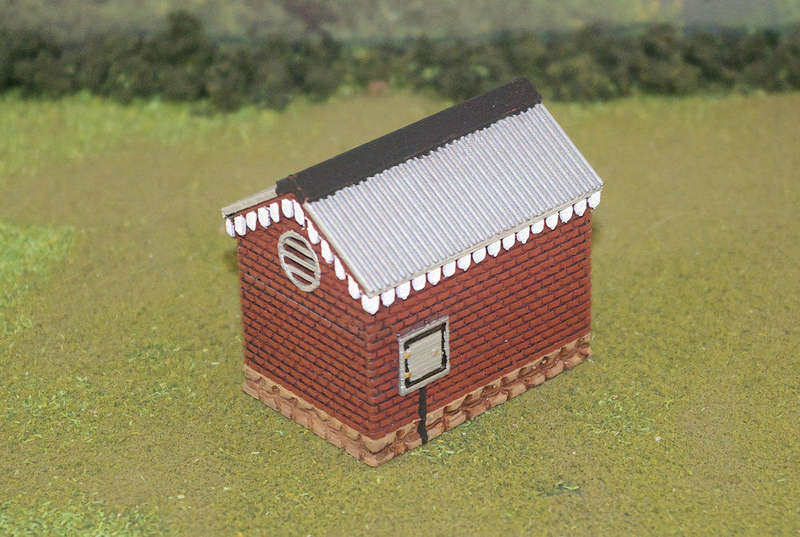 1:87 Scale - Storage Shed - Brick - Stone Base