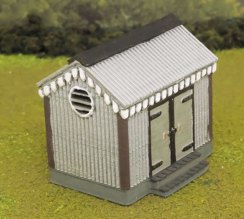 1:87 Scale - Storage Shed - Corrugated Iron - Plain Base