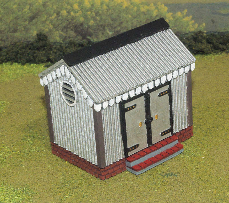 1:35 Scale - Storage Shed - Corrugated Iron - Brick Base