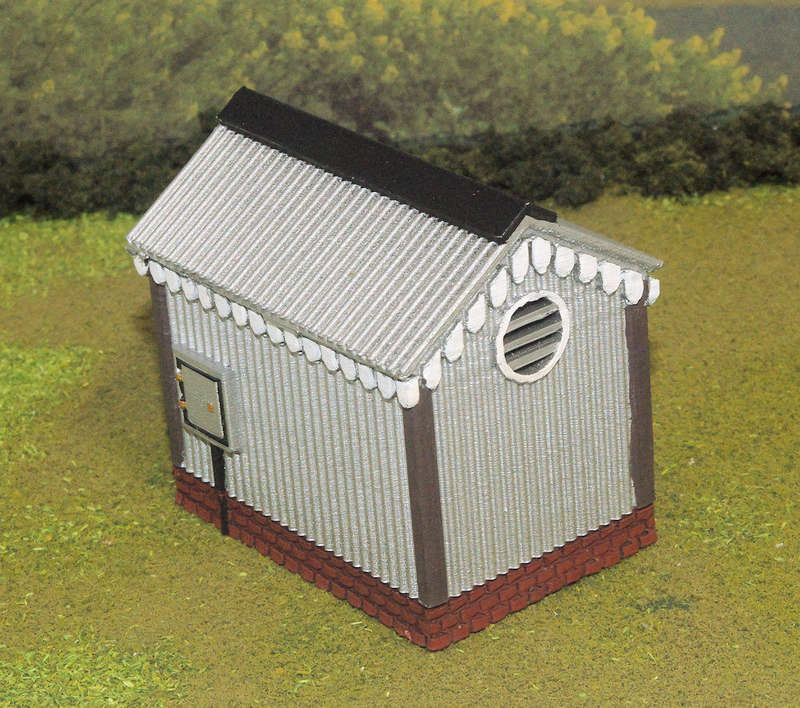 1:35 Scale - Storage Shed - Corrugated Iron - Brick Base