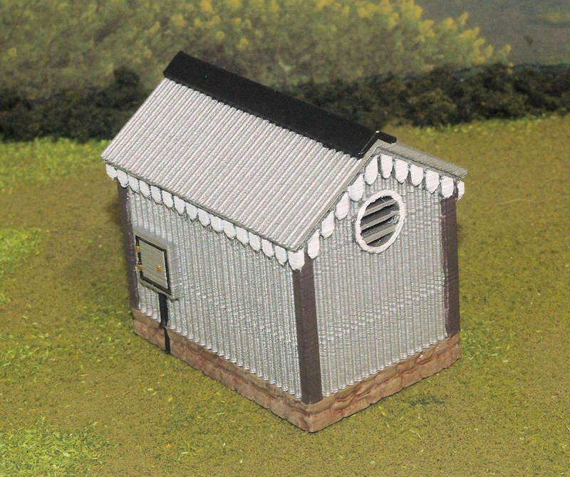 1:56 Scale - Storage Shed - Corrugated Iron - Stone Base