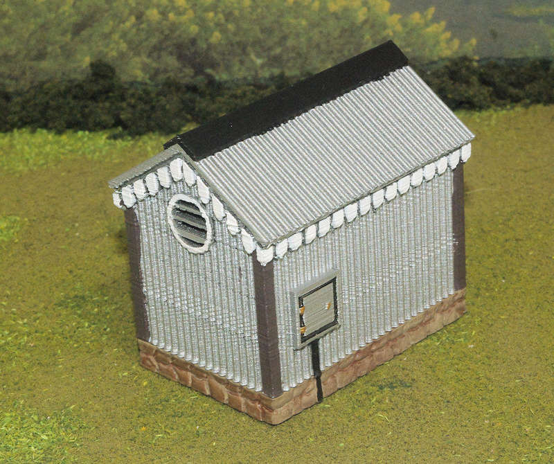 1:56 Scale - Storage Shed - Corrugated Iron - Stone Base