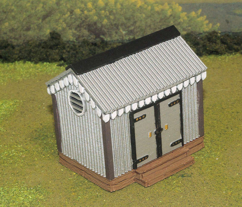 1:35 Scale - Storage Shed - Corrugated Iron - Wood Base