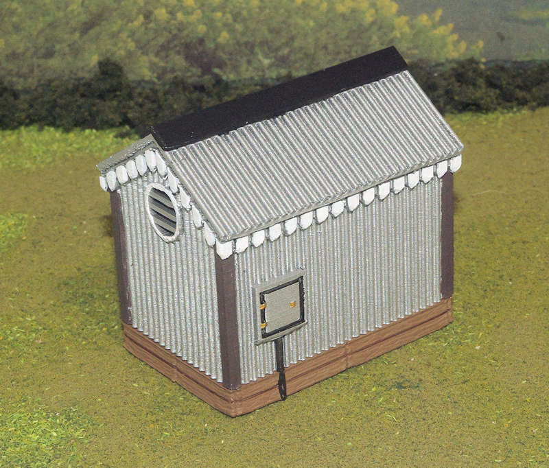 1:35 Scale - Storage Shed - Corrugated Iron - Wood Base