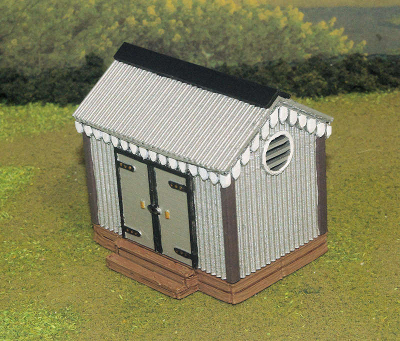1:35 Scale - Storage Shed - Corrugated Iron - Wood Base
