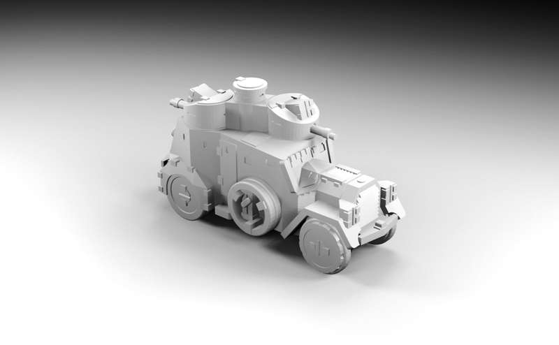1:100 Scale - Daimler SSW21 - Turret With MG