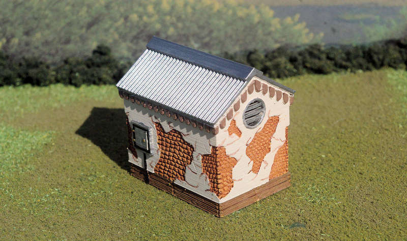 1/56 (28mm) Scale - Dilapidated Storage Shed - Wood Base