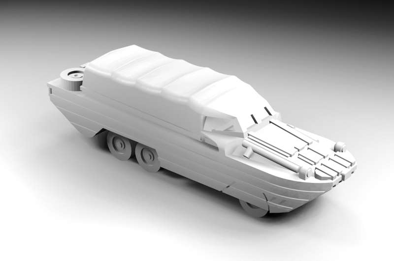 1:160 Scale - DUKW - Closed Top - Closed - Front Wheel