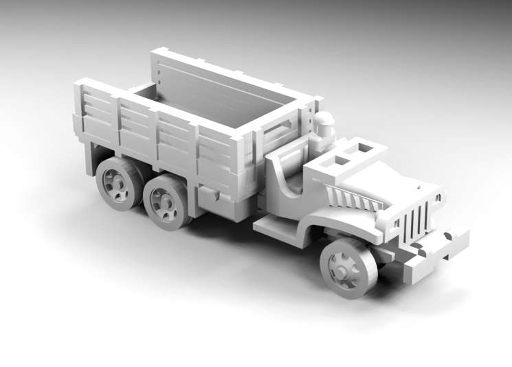 1:200 Scale - GMC - CCKW253 - Open Down - Winch