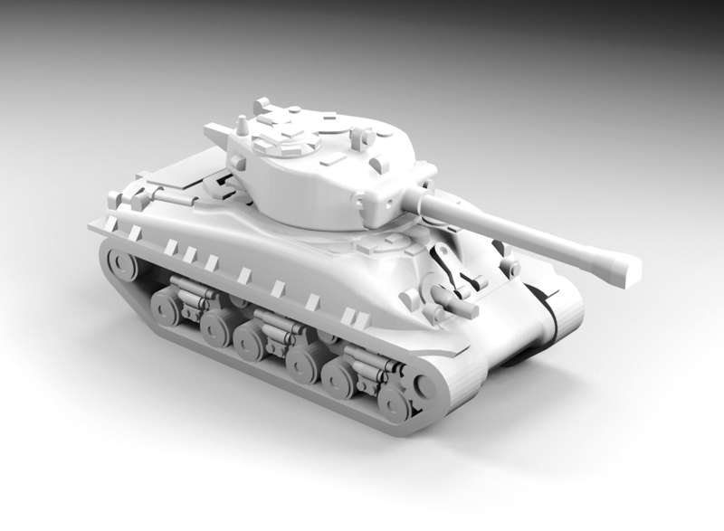 1:160 Scale - M4A1 - 76W HVSS - With M4A2-76 Turret