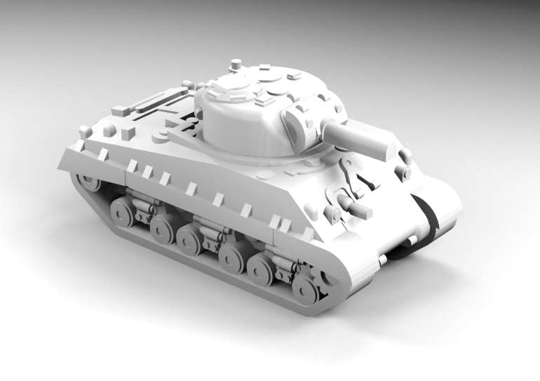 1:144 Scale - M4A3 HSVSS - Sand Shield - With M4A3 105mm Late Turret