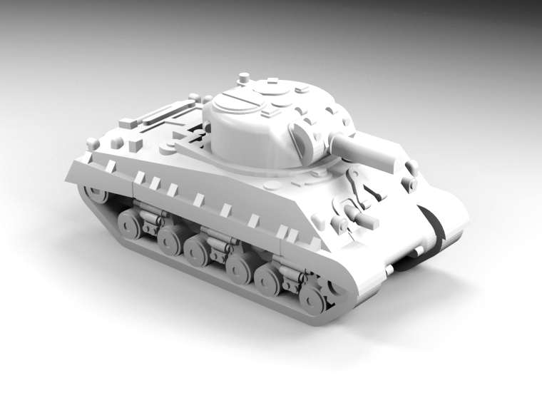 1:144 Scale - M4A3 HSVSS - Sand Shield - With M4A3 105mm Turret