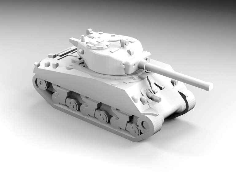 1:200 Scale - M4A3 - Late - With M4A3-76 Turret