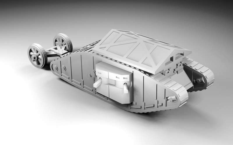 1:87 Scale - Mark I Female - With Solid Grenade Frame