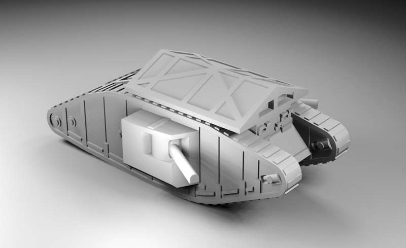 1:87 Scale - Mark I Male - Late - With Solid Grenade Frame