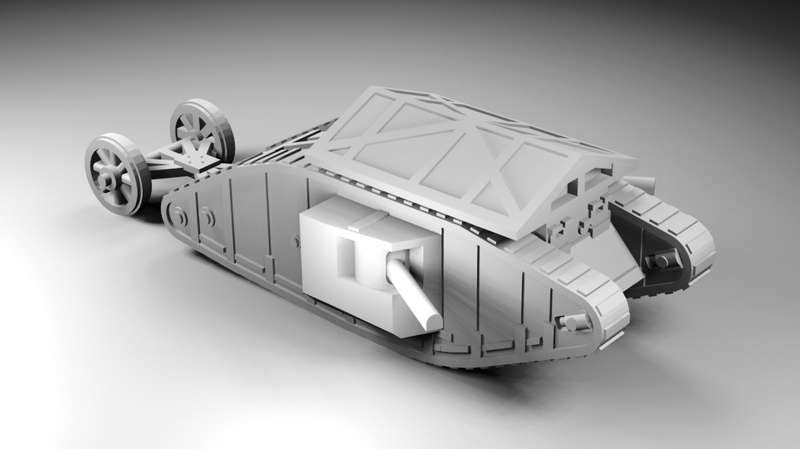 1:100 Scale - Mark I Male - With Solid Grenade Frame