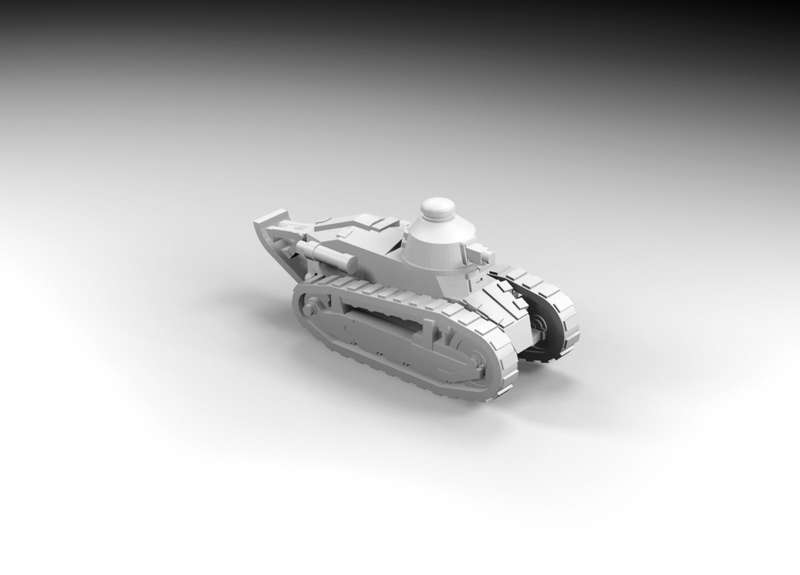 1:100 Scale - Renault FT 17 - Tail - Berliet 37mm Turret