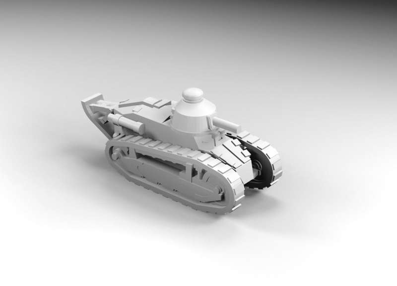 1:72 Scale - Renault FT 17 - Tail - Berliet MG Turret