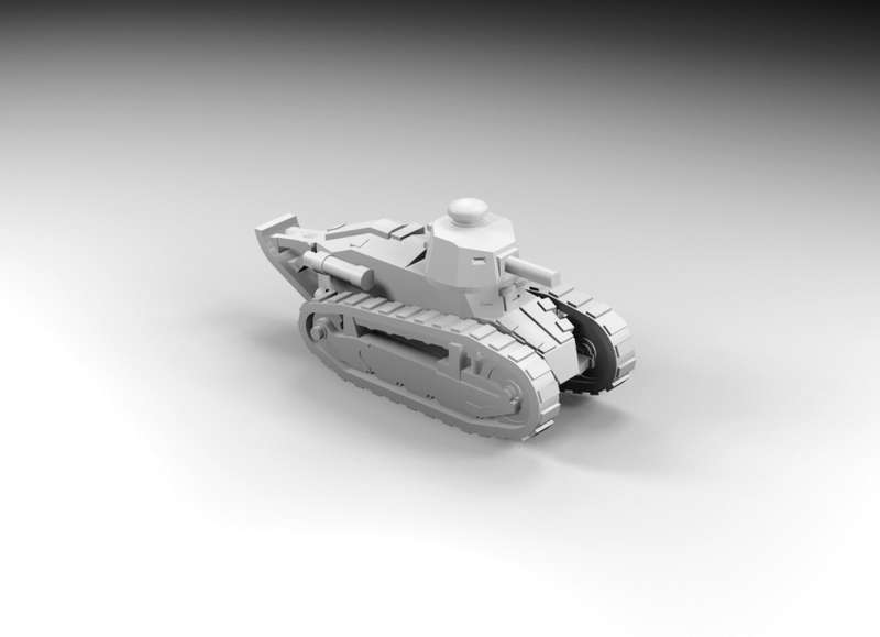 1:100 Scale - Renault FT 17 - Tail - MG Turret