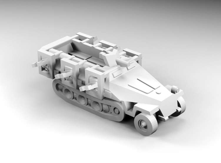 1:200 Scale - SDKFZ 251-D1 - Stuka-ZU-Fuss - Empty