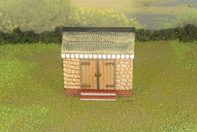1:56 Scale - Storage Shed - Stone - Brick Base