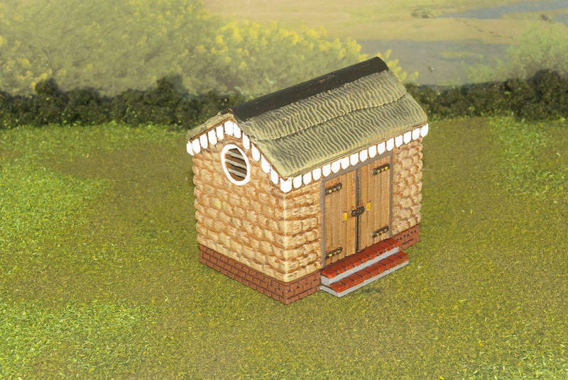1:35 Scale - Storage Shed - Stone - Brick Base