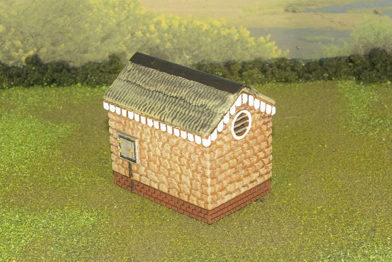 1:72 Scale - Storage Shed - Stone - Brick Base