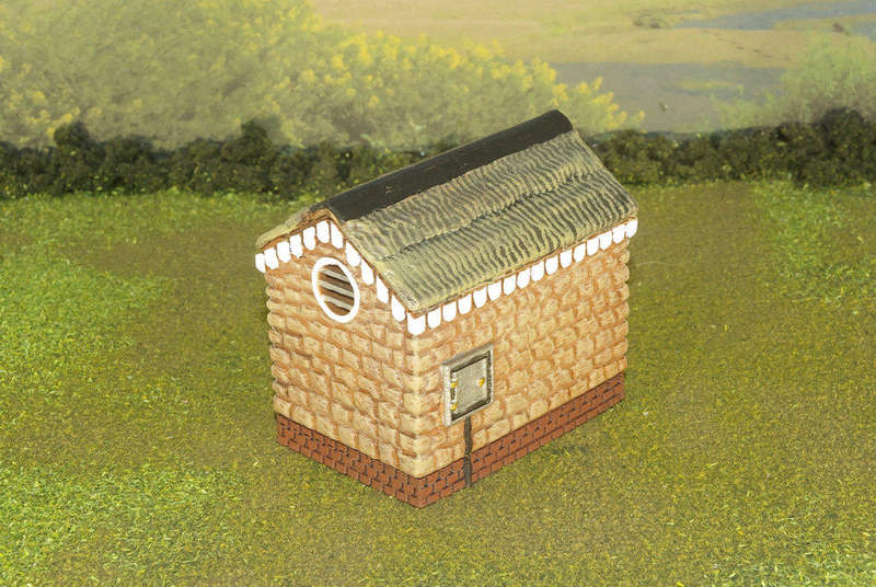 1:35 Scale - Storage Shed - Stone - Brick Base