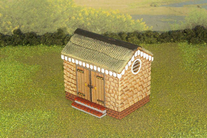 1:35 Scale - Storage Shed - Stone - Brick Base