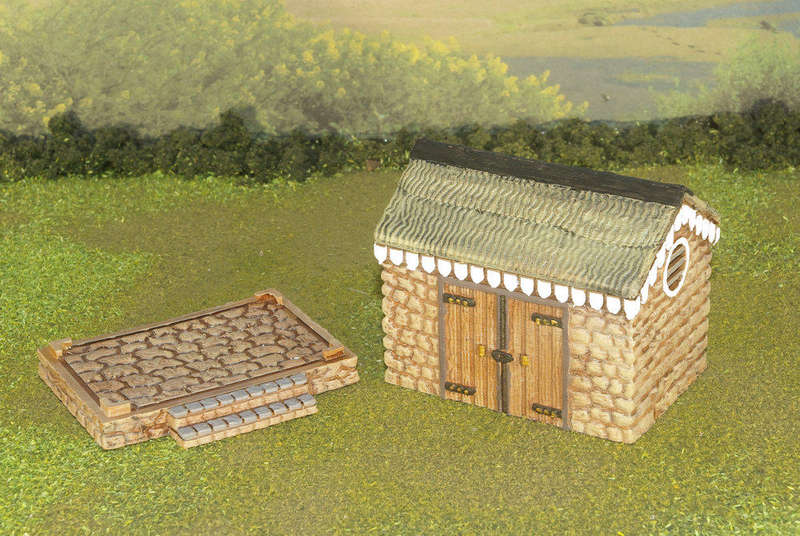 1:56 Scale - Storage Shed - Stone - Stone Base