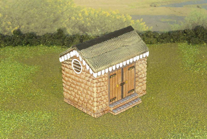 1:56 Scale - Storage Shed - Stone - Stone Base