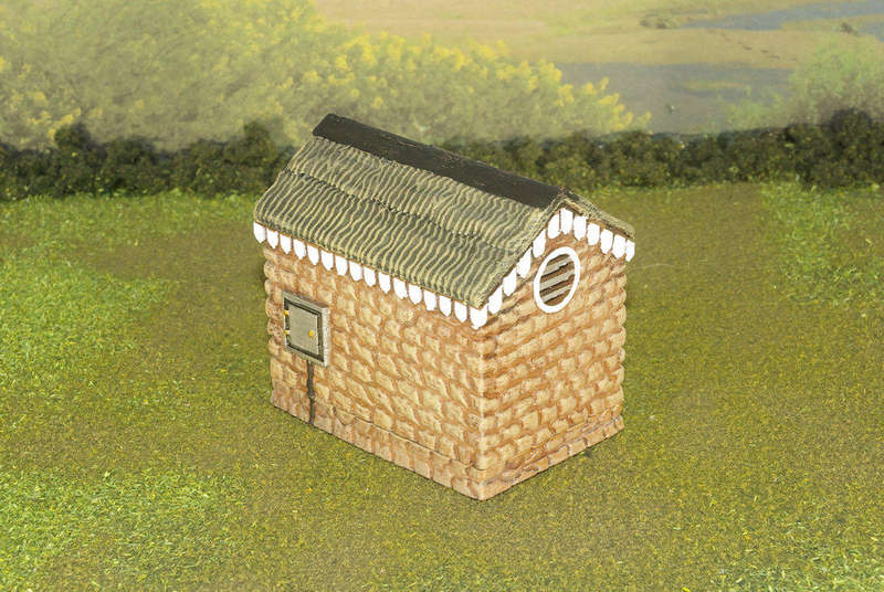 1:56 Scale - Storage Shed - Stone - Stone Base