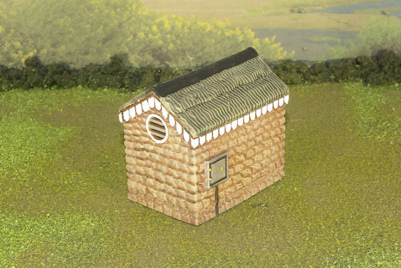 1:72 Scale - Storage Shed - Stone - Stone Base