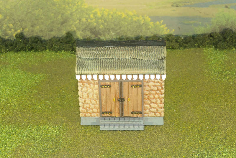 1:72 Scale - Storage Shed - Stone - Plain Base