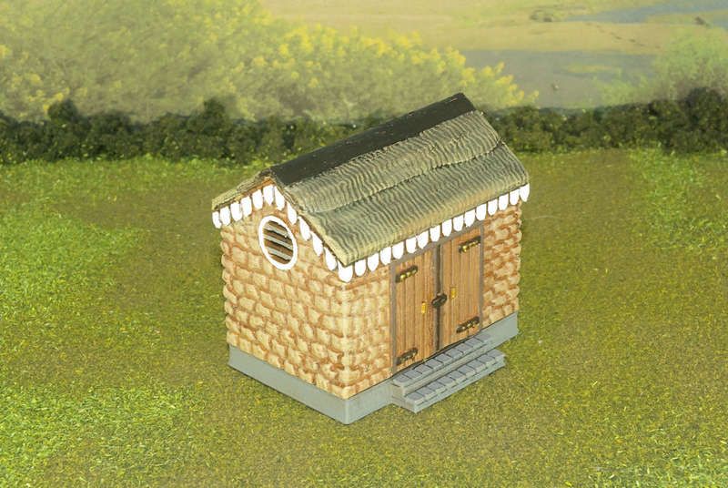 1:72 Scale - Storage Shed - Stone - Plain Base