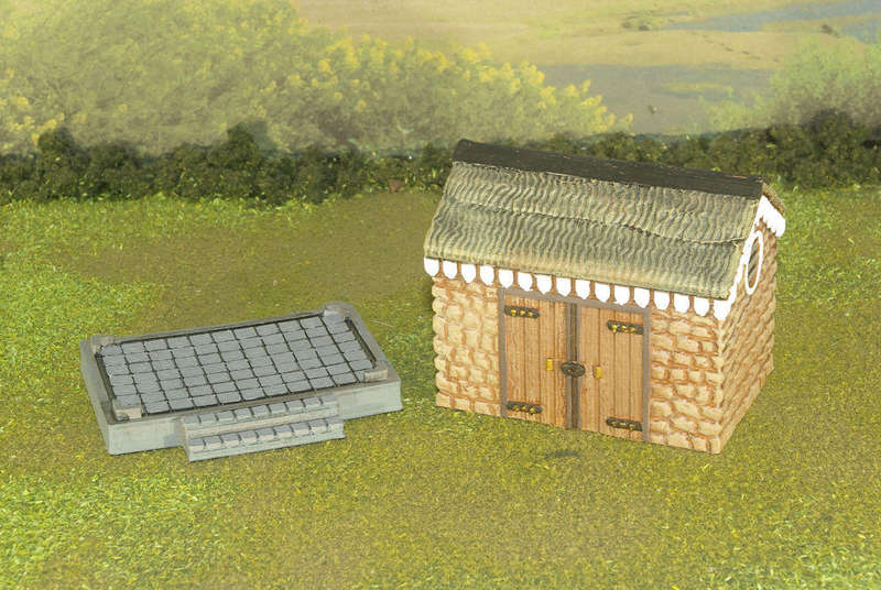 1:35 Scale - Storage Shed - Stone - Plain Base