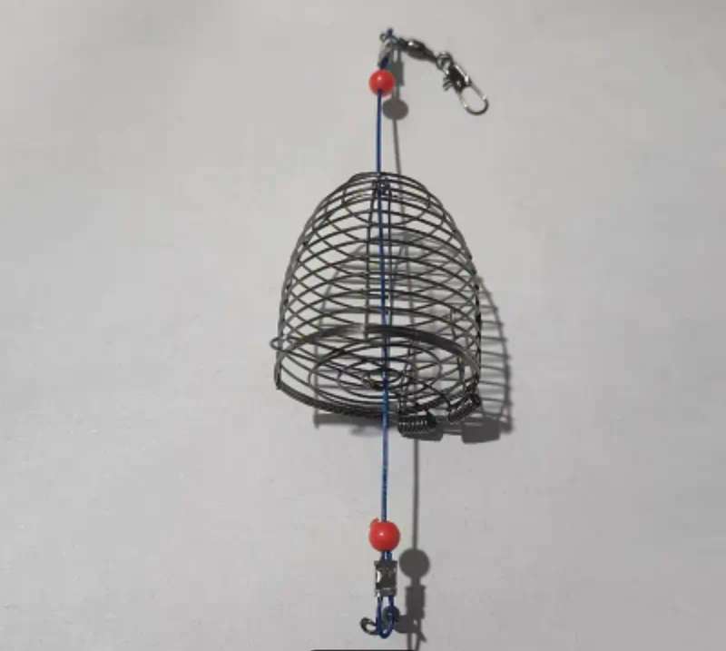 Fishing bait cage, spring fishing bait cage holder