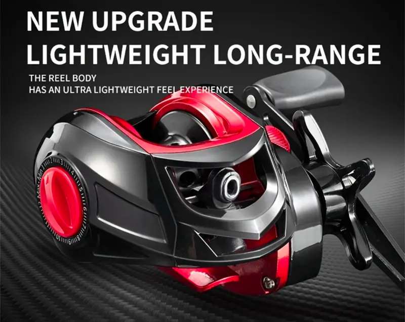 High strength BR 2000 R ,, black and red bait casting fishing reel