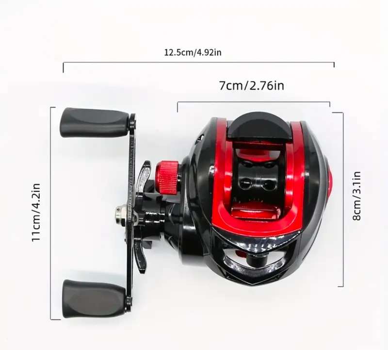 High strength BR 2000 R ,, black and red bait casting fishing reel