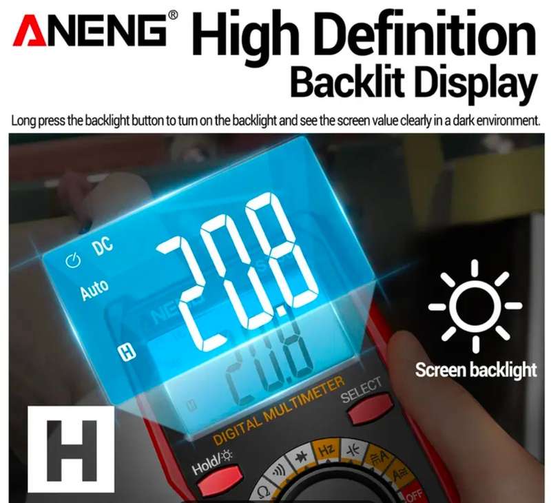 ANENG - High precision digital multimeter , multi function AC / DC