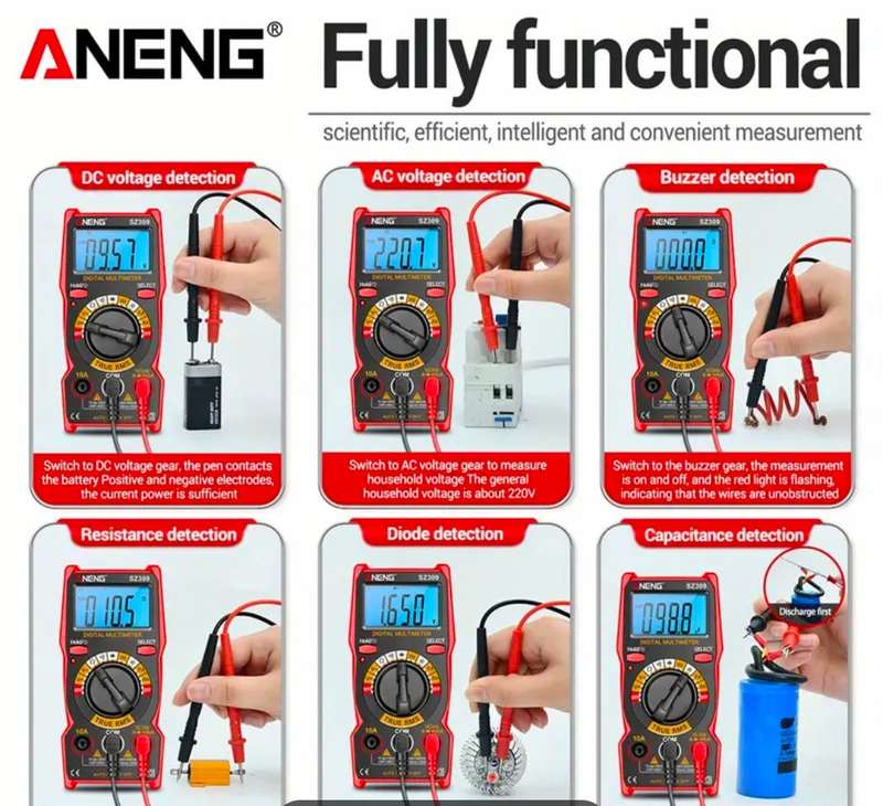 ANENG - High precision digital multimeter , multi function AC / DC