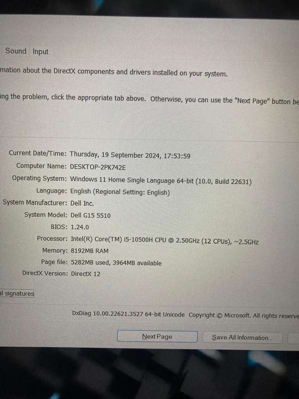 Dell G15 5510 Gaming Laptop i5 10th gen 8gb 256gb 4gb Nividia GeForce GTX 1650