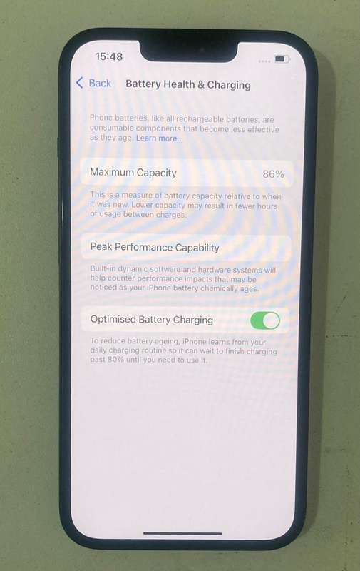 Apple iPhone 14 128GB Midnight With Charging Cable 86% B/Life