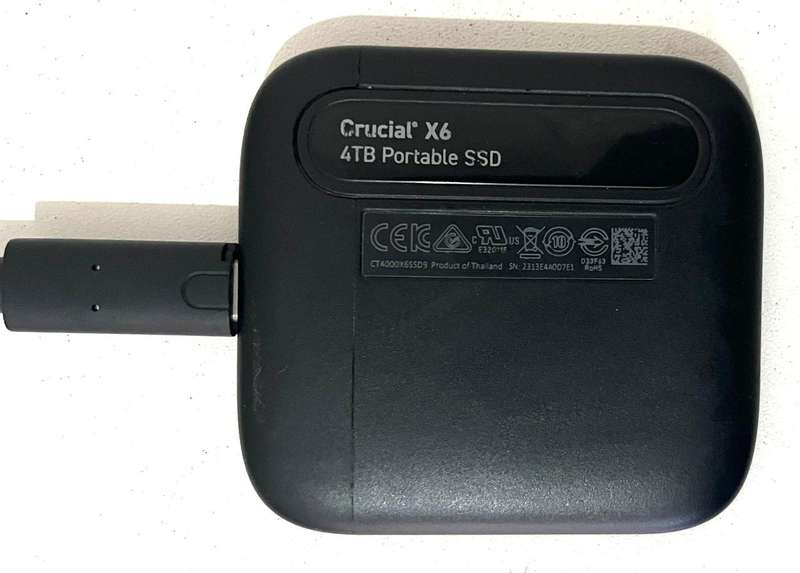 Crucial X6 4TB Portable SSD - 100% Health - Excellent Condition