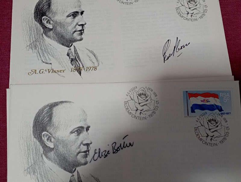 FDC X10  A .G. Visser 1978 signed by South African writers